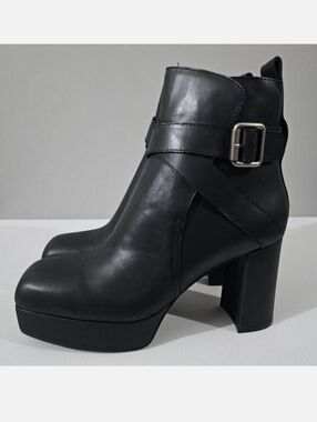 Jeffrey Campbell Amuse Ankle Boot Womens 10 Black Leather Platform High Heel